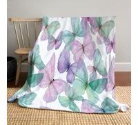 CDXNORA Coperta Morbida in Flanella Stile Artistico Sognante, Coperta con Stampa Acquerello Farfalla Leggera e Calda, Rosa Copertas per Letto Divano Casa Viaggi e Tempo Libero 100x150 cm