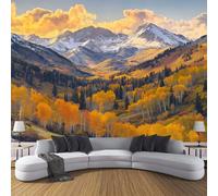 CDXNORA Giallo Carta Da Parati 3D Paesaggio Autunnale Moda Decorazione da Muro XXL Montagne Di San Francisco Poster Gigante Design Carta 150×105cm Per Casa Ufficio Camera Da Letto Gabinetto Soggiorno