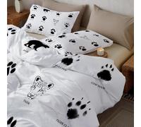 CDXNORA Piumone Bianco Microfibra Morbida 200x200 cm, Leopardo Marchio Della Bestia Stampa Leggera e Calda Traspirante e Lavabile Semplicità Fauna Selvatica Trapunta, per Letto Singolo/Matrimoniale