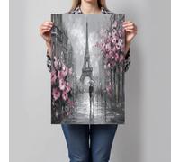 CDXNORA Torre Di Ferro Fiori Stampa su tela, Impressionismo Realismo Quadri Pittura Quadri su tela Wall Art Murale Quadro decorativo per camera da letto Soggiorno Home Room Decor 50x70 cm