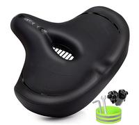 CDYWD Extra larga Sella Bici Comoda Uomo e Donna, Imbottitura Morbido, Con Schienale, Antiprostata, Traspirante, Ergonomica Sedile Bici, Sellino Bici per Biciclette da MTB, City Bike, Ebike, Cyclette