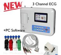 CE 3 Channel ECG Electrocardiograph Digital 12 Lead EKG PC Software Printer New