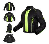 Giacca Giubbino Mesh Traforato Traspirante Tessuto Tecnico Moto Sport Nero