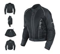 Giacca Giubbino Mesh Traforato Traspirante Tessuto Tecnico Moto Sport Nero