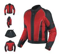 CE Armour Mesh Summer Tex Jacket Motorbike Motorcycle Sonicmoto Red S