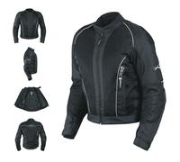 Giacca Giubbino Mesh Traforato Traspirante Tessuto Tecnico Moto Sport Nero