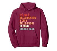 c'è Chi è Bello Scritte Frasi Divertenti Simpatiche Uomo Felpa con Cappuccio, Unisex per Adulti, Bordeaux, XXL