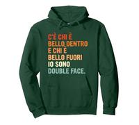 c'è Chi è Bello Scritte Frasi Divertenti Simpatiche Uomo Felpa con Cappuccio, Unisex per Adulti, Verde Foresta, XL