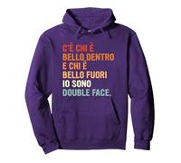 c'è Chi è Bello Scritte Frasi Divertenti Simpatiche Uomo Felpa con Cappuccio, Unisex per Adulti, Viola, L