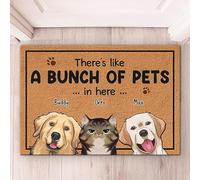 C'È Come Un Mucchio Di Animali Domestici Qui - Cane E Gatto Personalizzati Personalizzati Tappetini Porta Dingresso Lavabile Tappeti D'Ingresso Divertenti Tappetino Da Bagno Per Balcone 40X60Cm