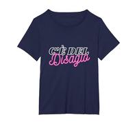 c'è del disagio Maglietta, Donna Plus-Size, Navy, 1X