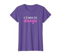 c'è Molto disagio Divertente ansia Uomo Donna Maglietta, Donna, Viola mélange, M