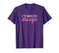 c'è Molto disagio Divertente ansia Uomo Donna Maglietta, Uomo, Viola, 3XL