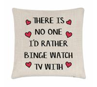 C'È No One I'D Rather Binge Orologio TV Copricuscino Cuscino Valentines Moglie