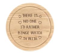 C'È No One I'D Rather Binge Orologio TV Rotondo Tagliare Formaggio Tavola Love