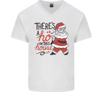 C'è Un Ho In Questa Casa Divertente Maglietta In Cotone A V Per Uomini Di Natale