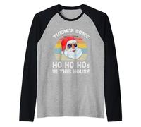 c'è Un po 'di Ho Ho Hos in Questa casa Natale Retro Babbo Natale Maglia con Maniche Raglan