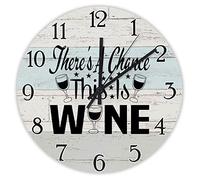 C'È Una Possibilità Che Questo Sia Vino - Citazioni Sul Vino Rotondo Quarzo Orologi Da Appendere Senza Ticchettio Orologio Da Parete Silenzioso Orologio Muro Per Scuola Interno Cucina 25Cm