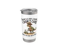 C'è una probabilità del 99% che non mi interessa il giardinaggio divertente dei dinosauri Bicchiere termico in acciaio inox doppia parete