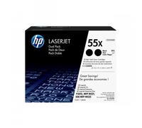 HP Confezione da 2 cartucce originali di Toner nero ad alta capacità LaserJet 55X [CE255XD]