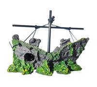 CeaBulo Acquari Paesaggio Resina Naufragio Figurine Fishtanks Underwater Safe Statue Decoration Fish Hideouts Shelter House Fishtanks Decors