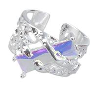 CeaBulo Eleganti anelli dal design aperto che mostrano pietre preziose e moderni gioielli estetici lavali unici per occasioni alla moda gioielli da donna, Misura unica, come descritto, come descritto