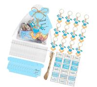 CeaBulo Set di 6/20 portachiavi con ciondolo a forma di piedini di bambino, include etichetta per appendere la borsa con coulisse per baby shower, forniture per feste di nozze