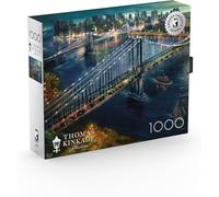 Ceaco - Silver Select - Thomas Kinkade - Moonlight Over Manhattan - Puzzle da 1000 pezzi per adulti impegnativo, perfetto per serate di gioco, dimensioni finite 26,75 x 19,75