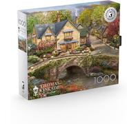 CEACO - Silver Select - Thomas Kinkade - Summer in Cobblestone Village - Puzzle da 1000 pezzi per adulti impegnativo perfetto per serate di gioco