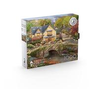 CEACO - Silver Select - Thomas Kinkade - Summer in Cobblestone Village - Puzzle da 1000 pezzi per adulti impegnativo perfetto per serate di gioco