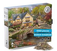 CEACO - Silver Select - Thomas Kinkade - Summer in Cobblestone Village - Puzzle da 1000 pezzi per adulti impegnativo perfetto per serate di gioco