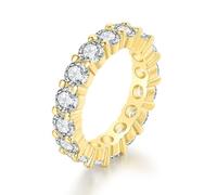 CEAeis Anello di Diamanti per Terapia Magnetica linfatica, Anello di Diamanti con ioni di Titanio e moissanite per Terapia Magnetica linfatica, Anello Magnetico da Donna (Gold,5)