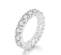 CEAeis Anello di Diamanti per Terapia Magnetica linfatica, Anello di Diamanti con ioni di Titanio e moissanite per Terapia Magnetica linfatica, Anello Magnetico da Donna (Silver,6)