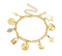 CEALXHENY Braccialetto da donna con ciondolo a forma di unicorno, farfalla, stella, cuore, braccialetto per donne, Large, Lega, Cristallo