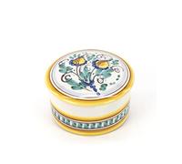 CEAR ceramiche - Scatola portagioie, scatoletta in ceramica artistica siciliana di Caltagirone portacioccolatini, portadolci Ø cm 13