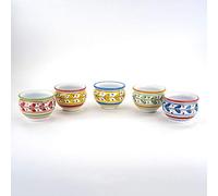 CEAR ceramiche - Set 5 vasetti siciliani in Ceramica di Caltagirone Fatto a Mano