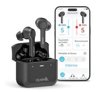 Cearvol Dispositivo Amplificatore Vocale Bluetooth con Custodia di Ricarica Portatile Quattro modalità Riduzione del Rumore Design Invisibile per Perdita Uditiva da Lieve a Moderata,Nero