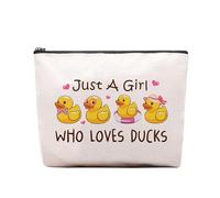 CEASQVAA Regali per le donne Borsa per il trucco dei cavalli Amante dei cavalli Cowgirl Borsa da viaggio equestre Sacchetto cosmetico Cavalli Borsa cosmetica Ferro di cavallo Roba di cavallo, Anatra
