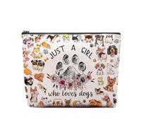 CEASQVAA Regali per le donne Borsa per il trucco dei cavalli Amante dei cavalli Cowgirl Borsa da viaggio equestre Sacchetto cosmetico Cavalli Borsa cosmetica Ferro di cavallo Roba di cavallo, Cane,