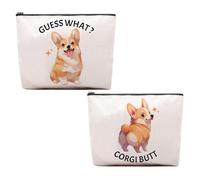 CEASQVAA Regali per le donne Borsa per il trucco dei cavalli Amante dei cavalli Cowgirl Borsa da viaggio equestre Sacchetto cosmetico Cavalli Borsa cosmetica Ferro di cavallo Roba di cavallo, Corgi