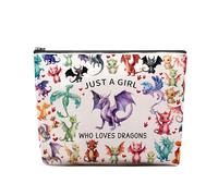 CEASQVAA Regali per le donne Borsa per il trucco dei cavalli Amante dei cavalli Cowgirl Borsa da viaggio equestre Sacchetto cosmetico Cavalli Borsa cosmetica Ferro di cavallo Roba di cavallo, Dragoni