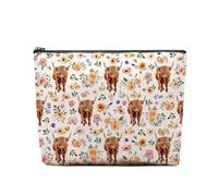 CEASQVAA Regali per le donne Borsa per il trucco dei cavalli Amante dei cavalli Cowgirl Borsa da viaggio equestre Sacchetto cosmetico Cavalli Borsa cosmetica Ferro di cavallo Roba di cavallo, Mucca