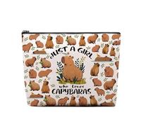 CEASQVAA Regali per le donne Borsa per il trucco dei cavalli Amante dei cavalli Cowgirl Borsa da viaggio equestre Sacchetto cosmetico Cavalli Borsa cosmetica Ferro di cavallo Roba di cavallo, Capibara