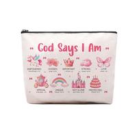 CEASQVAA Trousse per trucchi da donna, regalo di compleanno, regalo per colleghi e amici, Dio dice che sono principessa