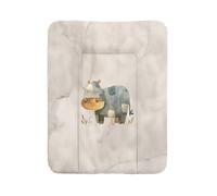 Ceba Baby® Fasciatoio Materassino - Fasciatoio neonato morbido - Cuscino Fasciatoio Lavabile per bambine e bambini - certificato Öko-Tex - impermeabile - - 70x50 cm - Ippopotamo accogliente