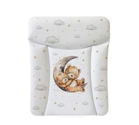 Ceba Baby® Fasciatoio Materassino - Fasciatoio neonato morbido - Cuscino Fasciatoio Lavabile per bambine e bambini - certificato Öko-Tex - impermeabile - 70x50 cm Orso sulla luna