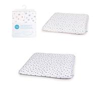 Ceba Baby Set di 2 fodere per fasciatoio per il cambio pannolino, 75 x 72 cm, con chiusura lampo, in cotone, extra spesso, stelle grigie e stelle rosa