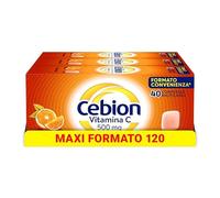 Cebion Vitamina C 500 mg Masticabile Arancia, Supporta il Sistema Immunitario1 e il Metabolismo Energetico2, 120 Compresse, Integratore Alimentare + sacca da palestra