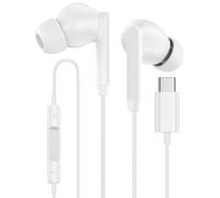 Cebkit Cuffie USB C cablate per iPhone 17/17E/17 Pro Max/17 Pro/17 Plus/16E/16 Pro Max/16 Pro/16 Plus/16/15, auricolari di tipo C, con microfono e telecomando per cancellazione del rumore