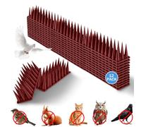 Ceboic 12 Pezzi Spuntoni per Piccioni, Dissuasore per Piccioni Plastica, Scaccia Piccioni da Balcone, Repellente per Gatti, Dispositivo Anti Uccelli per Giardino, Recinzione, Tetto (Marrone)
